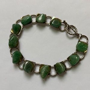 Jade stone 7” bracelet toggle clasp